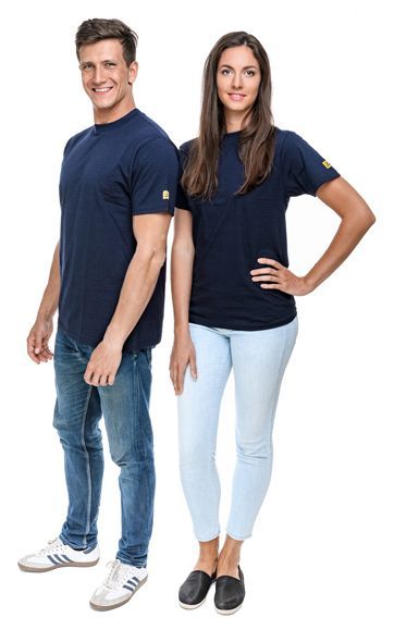 ESD Rundhals T-Shirt, marineblau, 150g/m²