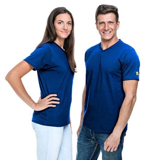 ESD T-Shirt V-Ausschnitt, royalblau, 150g/m²