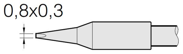 JBC - C245-773 - Spezial-Lötspitze, meißelförmig, 0,8 x 0,3mm