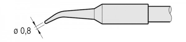 JBC - C245-935 - Lötspitze, gewinkelt, Ø 0,8mm