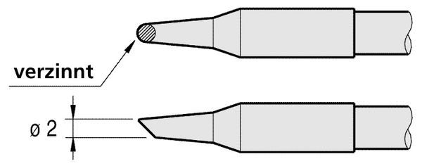 JBC - C245-102 - Lötspitze, abgeschrägt, Ø 2mm