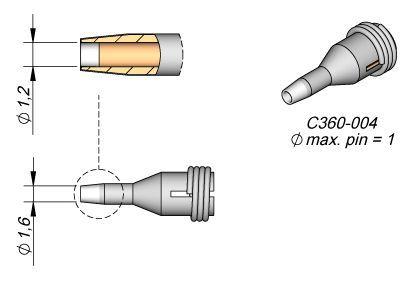 JBC - C360-004 - Entlötdüse, throughhole, Ø 1,2mm