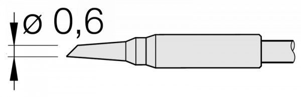 JBC - C105-109 - Löt-/Entlötspitze, abgeschrägt, Ø 0,6mm
