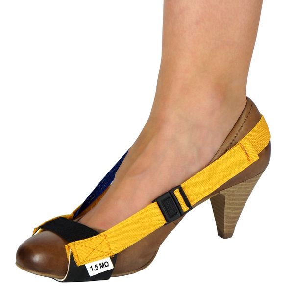 ESD Dauerfersenband mit Clipverschluss, verstellbar, gelb