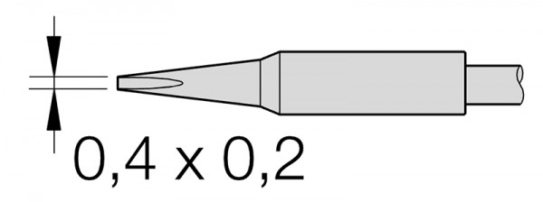 JBC - C105-117 - Löt-/Entlötspitze, meißelförmig, 0,4 x 0,2mm