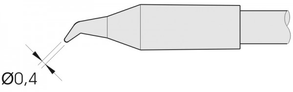 JBC - C245-034 - Lötspitze, spitz gewinkelt, Ø 0,4mm