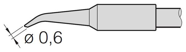 JBC - C245-748 - Spezial-Lötspitze, abgewinkelt, Ø 0,6 mm