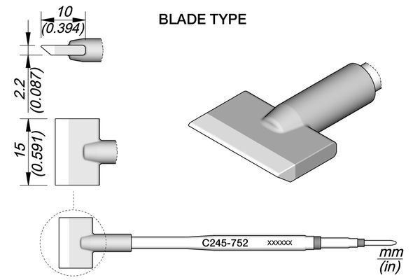 JBC - C245-752 - Lötspitze, klingenförmig, B = 15mm