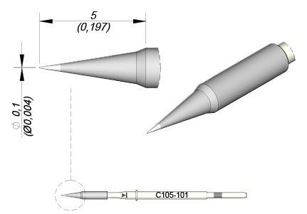JBC - C115-101 - Löt-/Entlötspitze, konisch, Ø 0,1mm
