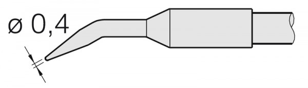 JBC - C245-126 - Lötspitze, gewinkelt, Ø 0,4mm