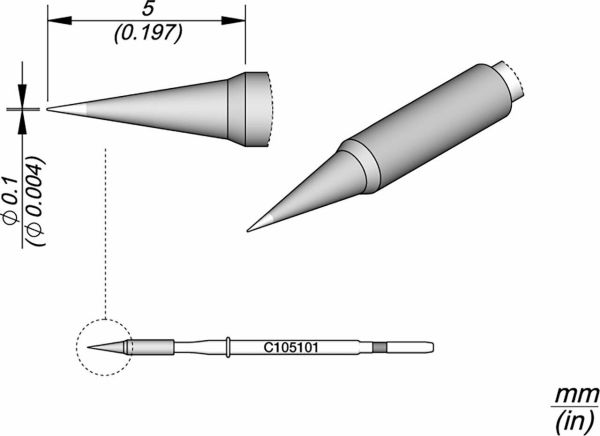 JBC - C105-101 - Löt-/Entlötspitze, konisch gerade, Ø 0,1mm.jpg