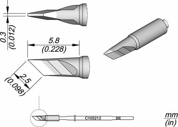 JBC - C105-212 - Löt-/Entlötspitze, abgeschrägt, 2,5 x 0,3mm.jpg
