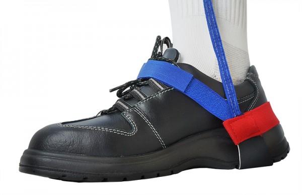 ESD Dauerfersenband mit Klettverschluss, blau/rot