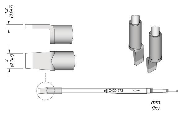 JBC - C420-273 - Lötspitze, klingenförmig, 4 x 1,2mm