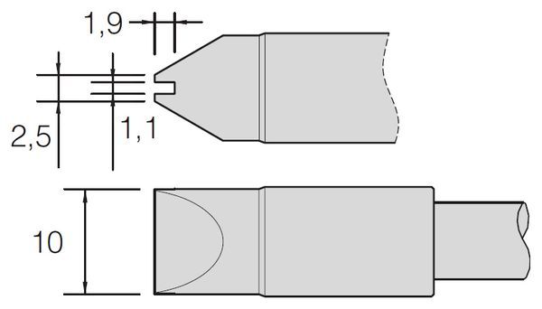 JBC - C470-043 - Lötspitze für Kabel 1mm, 1,1 x 10mm