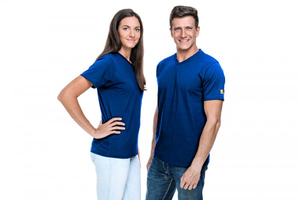 ESD-Shirt, V-Ausschnitt, 150g/m², royalblau